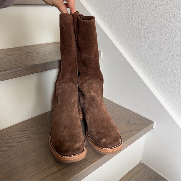 NWOB Frye Campus 12R Brown Leather Boots in Brown Brownie Suede - Picture 6 of 11